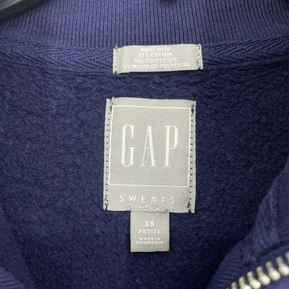 GAP Sweats Sweater Women's Sz XS Purple Pullover Half Zip Mock Neck Long Sleeves - Picture 7 of 8